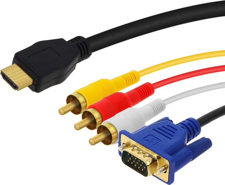 Produktbild LinQ HDMI auf 3x Cinch-Stecker / VGA Videokabel by – Schwarz (1.50 m, VGA)