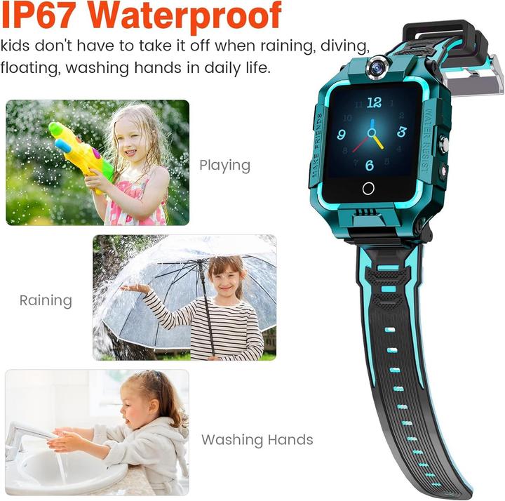 Produktbild Eleoption 4G GPS-Smartwatch für Kinder mit Kamera, Videoanrufen, SOS und wasserdicht (45 mm, 4G)