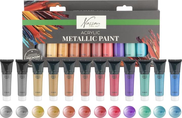 Produktbild Nassau - Acrylic Metallic paint - 12x36 ml (AR0768/GE) (36 ml)