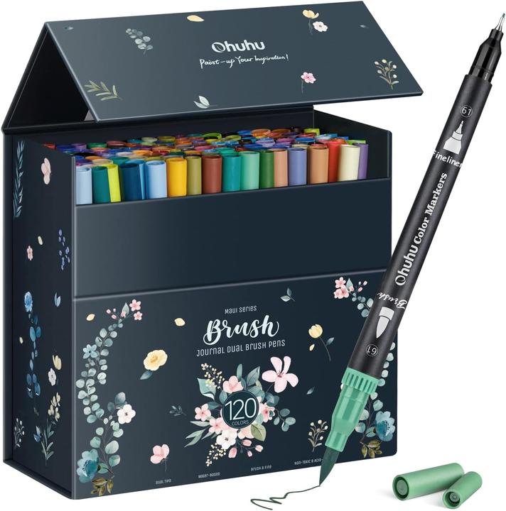 Ohuhu Crayons à pinceau Maui (Multicolore, 120 x)