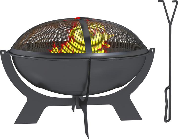 Outsunny Feuerschale Metall Schwarz