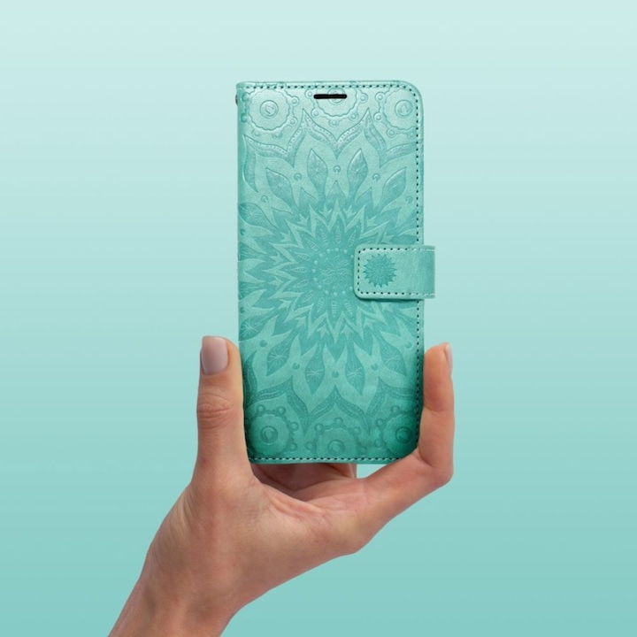 Produktbild Forcell Back panel cover OEM MEZZO Book case for SAMSUNG A13 5G / A04S mandala green (Samsung Galaxy A13 5G, Samsung Galaxy A04S)