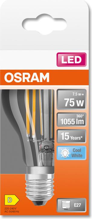 Productafbeelding Osram Ster Klassieker A (E27, 75 W, 1055 lm, 1 x, D)