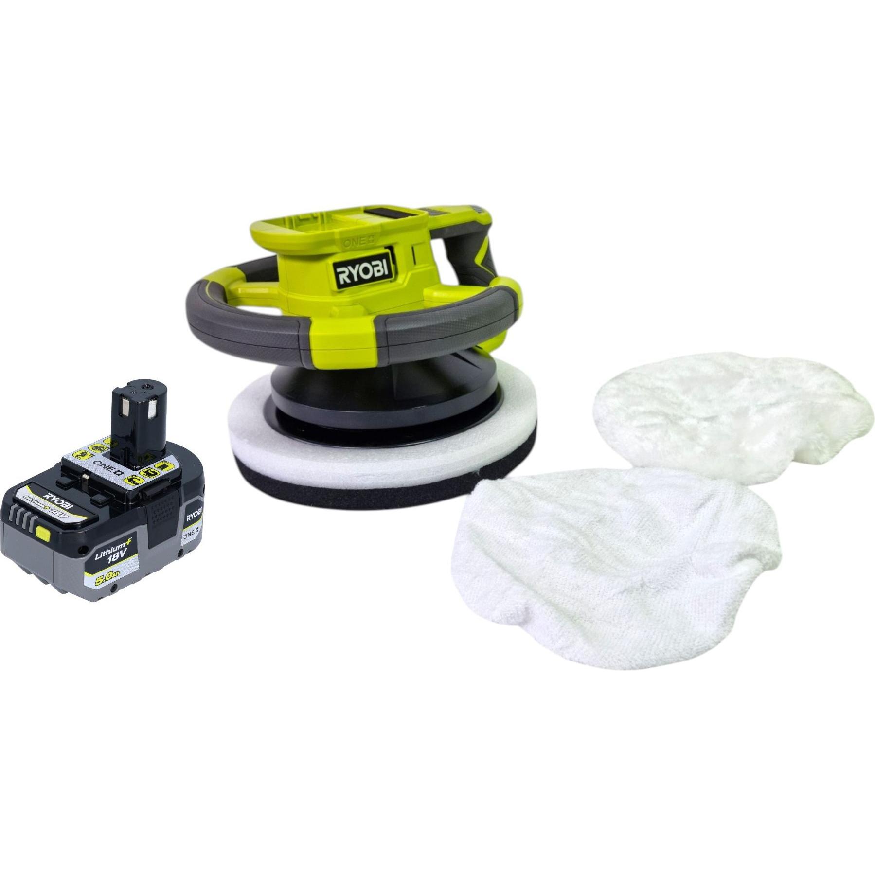 Ryobi, Rettificatrice + lucidatrice, RBP18250-0 Akku Polierer 18 V 250 mm + 1x Akku 5,0 Ah - ohne Ladegerät