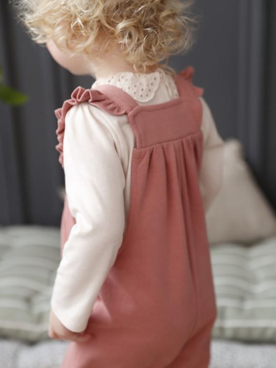 Immagine prodotto Vertbaudet Mädchen Baby Sweat-Latzhose mit Rüschen, Bio-Baumwolle (62)
