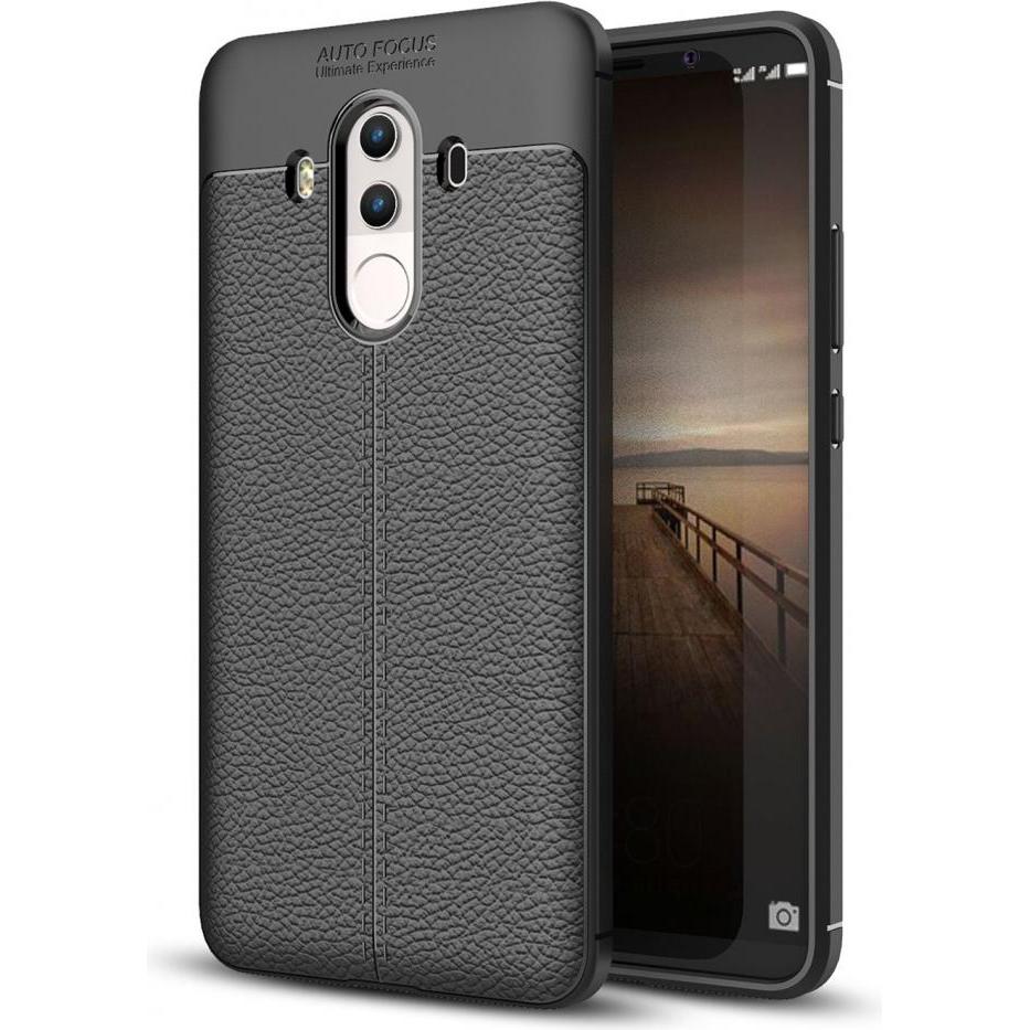 Screenguard Huawei Mate 10 Pro Hülle Leather Design TPU Cover (Huawei Mate 10 Pro), Smartphone Hülle, Schwarz