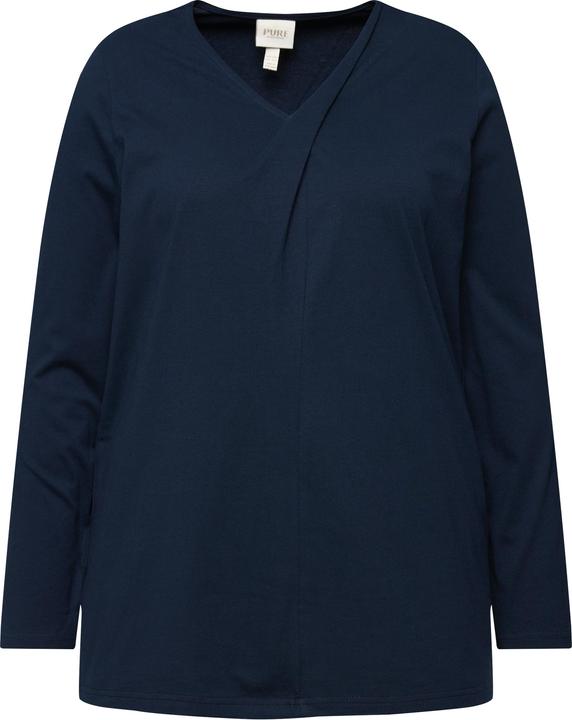 Immagine prodotto Ulla Popken Maglia con drappeggio, scollo a V, maniche lunghe e cotone biologico (42, 44)