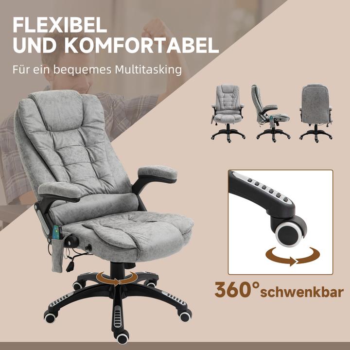 Actual product image Vinsetto Massagestuhl Technologiegewebe (100% Polyester), Schaumstoff Grau (46 - 56 cm)