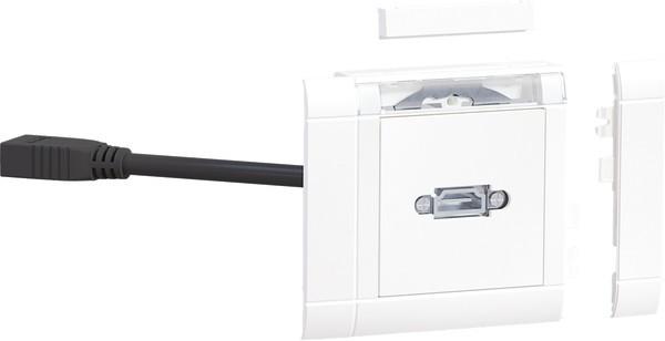 Actual product image Hager TEH GMSET019016 Connection set HDMI front vw (Terminal block)