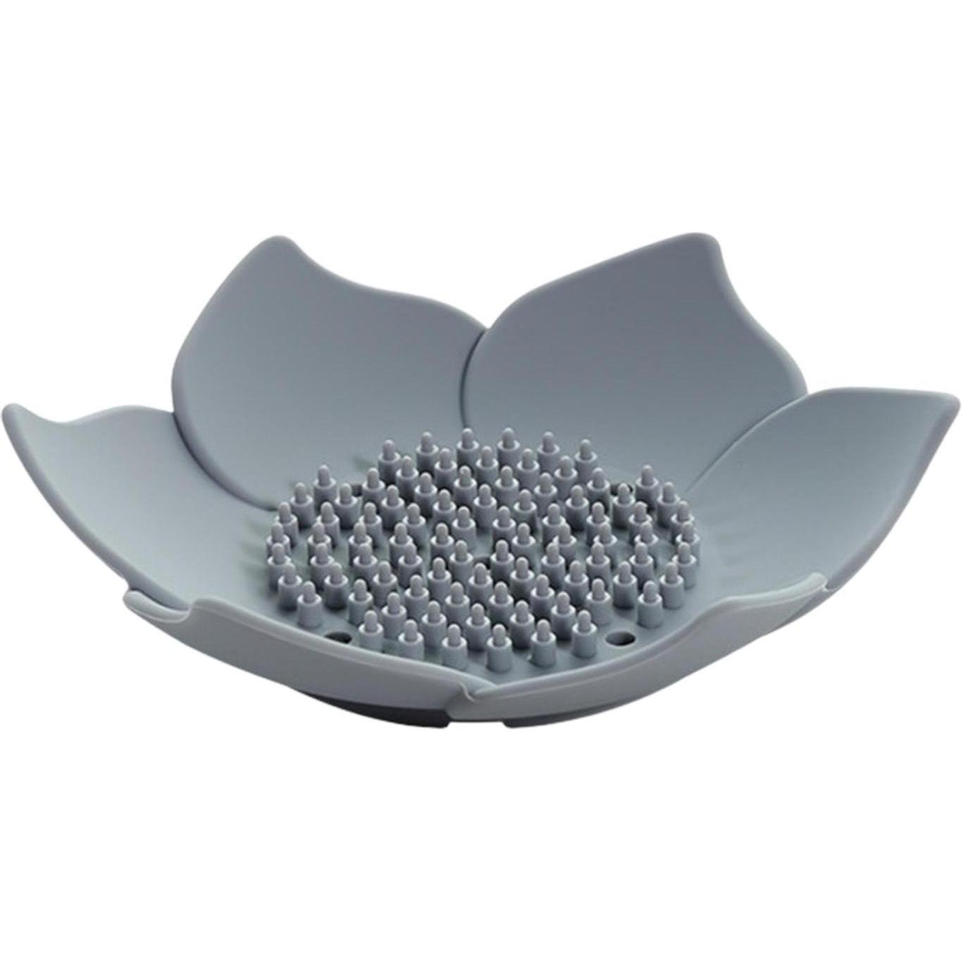 JTI, Seifenspender + Seifenschale, Seifenbecher - Lotusblume - Grau