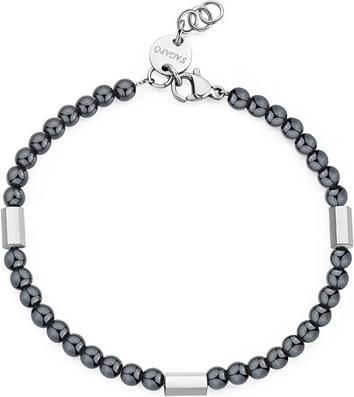 Actual product image Sagapo S'Agapo Riot Srt12 Hematite Beaded Bracelet
