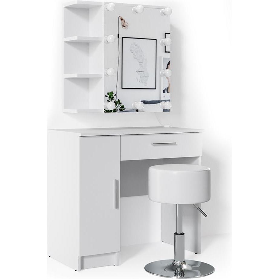 Vicco, Schminktisch, Fynnia mit Hocker und Beleuchtung