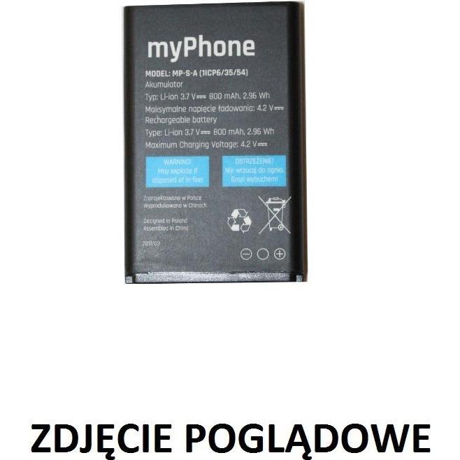 Myphone Akku für Simply 2 / 1045 / 1082 / 1083 / One / Metro 800mAh, Smartphone Akku