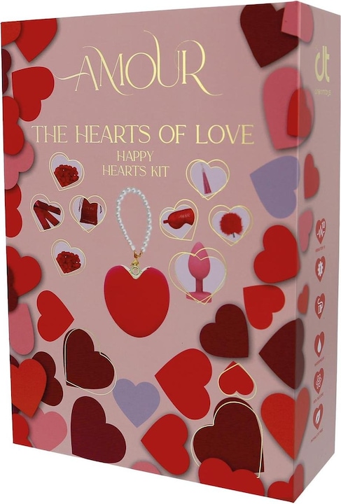 Actual product image Dreamtoys DREAM TOYS SET Amour The Hearts of Love Happy Heart wibrator w kształcie serca + korek analny S + p