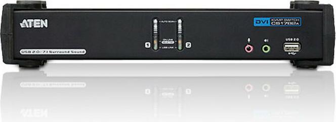 Immagine prodotto Aten CS1782A, Switch KVM Hub USB a 2 porte con 3D, DVI e 7.1