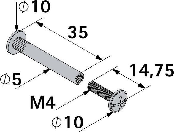 Produktbild Hettich Verbindungsschraube (10 Schrauben pro Stück)