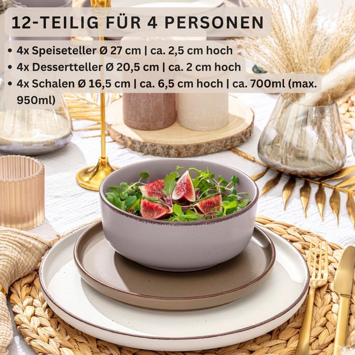 Actual product image Sänger Geschirr Tafelservice Bombay Erdfarben (12 pcs.)
