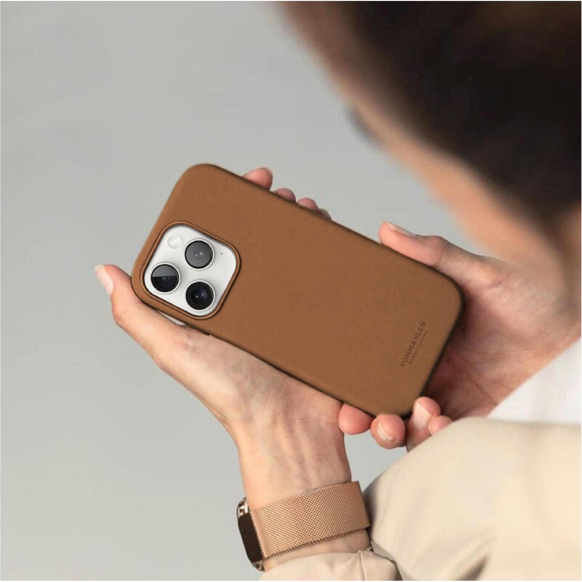 Thumbnail - Vonmählen Like Leather Case (Apple iPhone 16 Pro), Smartphone Hülle, Braun