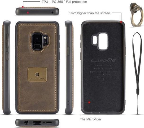 Produktbild Caseme Leder Hülle mit abnehmbarem Backcover und Fingerhalterung (Samsung Galaxy S9+)