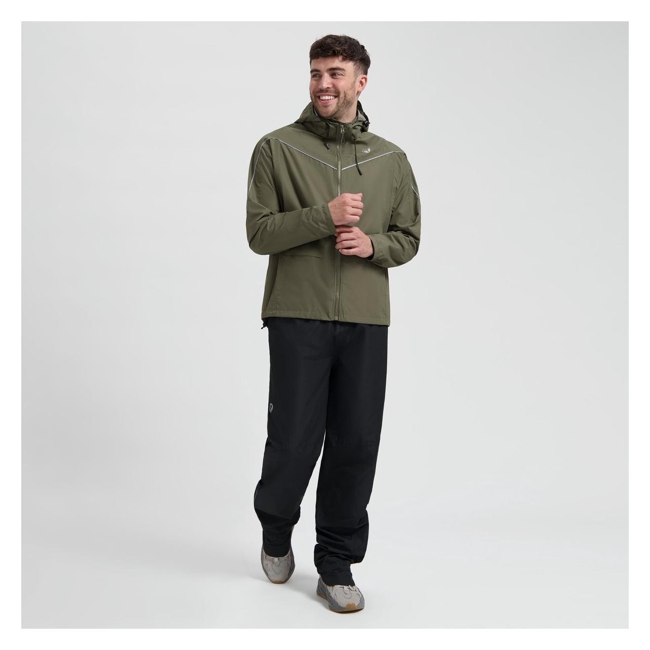 Rogelli, Unisex, Velojacke, Pendler-Essential Regenanzug (M), Grün, Schwarz, M