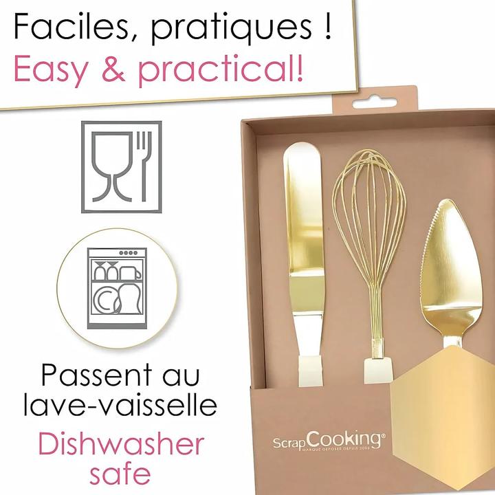 Actual product image ScrapCooking 3er Backutensilien gold
