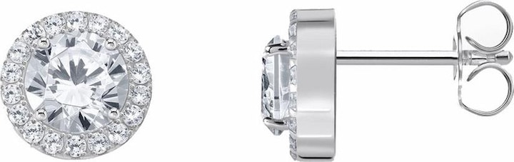 Produktbild Thomas Sabo Halo-Ohrstecker mit weissem Stein im Brillantschliff (925 Sterlingsilber)