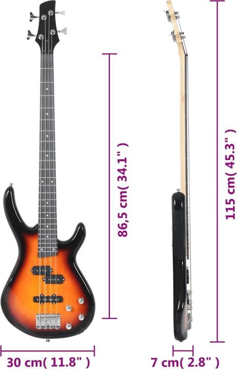 Produktbild vidaXL Bass (E-Bass, Holzwerkstoff, Massives Birkenholz, Pappelholz)