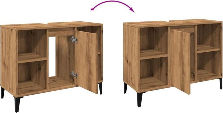 Produktbild vidaXL Waschbeckenunterschrank Unterschrank Badschrank Badmöbel Artisan-Eiche (80 x 33 x 60 cm)