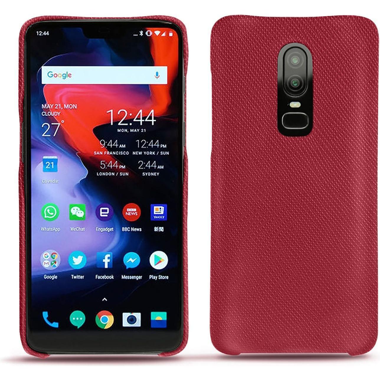 Noreve Lederschutzhülle (OnePlus 6), Smartphone Hülle, Rot