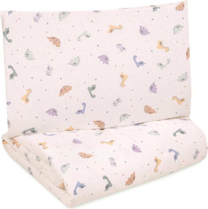 Image du produit Julius Zöllner Parure de lit en jersey - 100/135+40/60 - Little Dinos (100 x 135 cm, 40 x 60 cm)