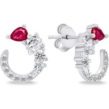Brilio, Ohrringe, Silver - Decent silver earrings with zircons EA718W