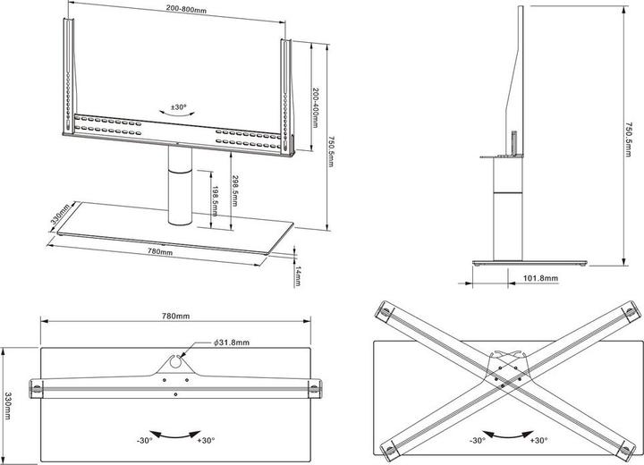 Image du produit Multibrackets Tablestand Turn X Large (50 kg, 60" - 75")