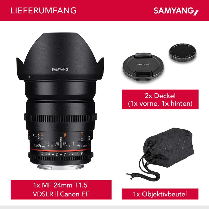 Produktbild Samyang 24mm T1.5 VDSLR II Canon EF (Canon EF, Vollformat)