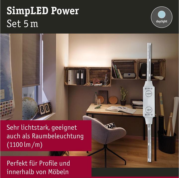 Image du produit Paulmann Bande LED Puissance simplifiée (Blanc neutre, 500 cm, Intérieur)