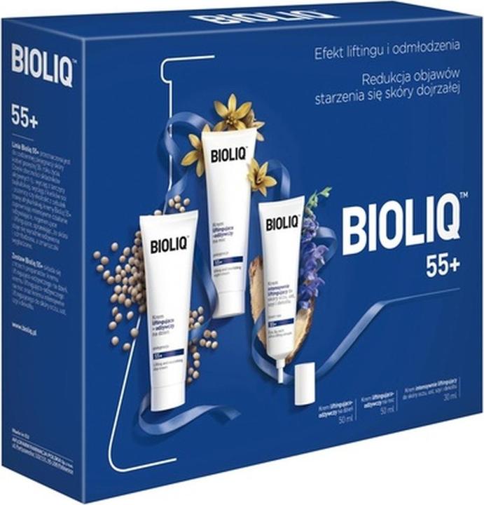 Bioliq 55+ zestaw krem intensywnie liftingujący do skóry oczu, ust, szyi i dekoltu 30ml + krem na (Gesichtspflege Set)