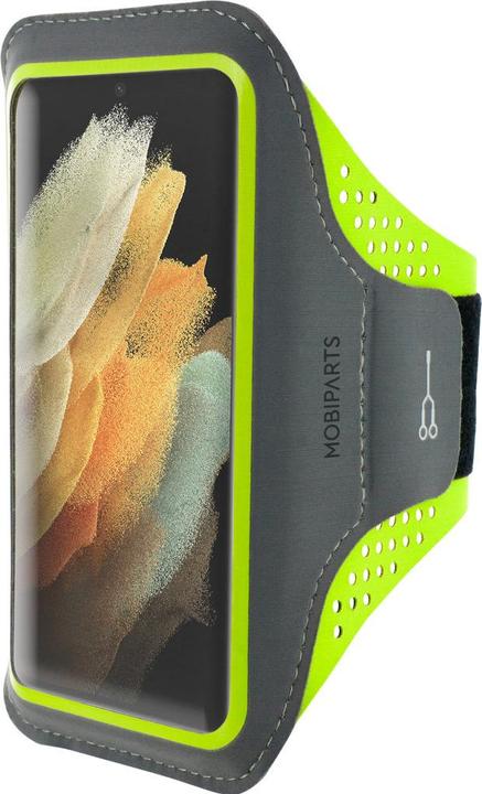 Actual product image Mobiparts Comfort Fit Sport Armband Samsung Galaxy S21 Ultra Neon Green