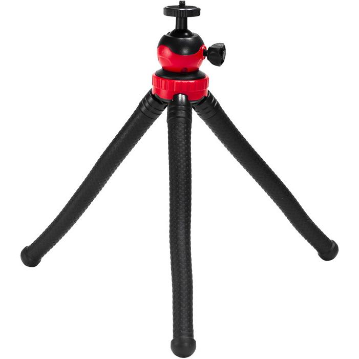 Caruba Flexstar 50 Flexibele Ministatief met Balhoofd (Kunststoff), Stativ, Rot, Schwarz