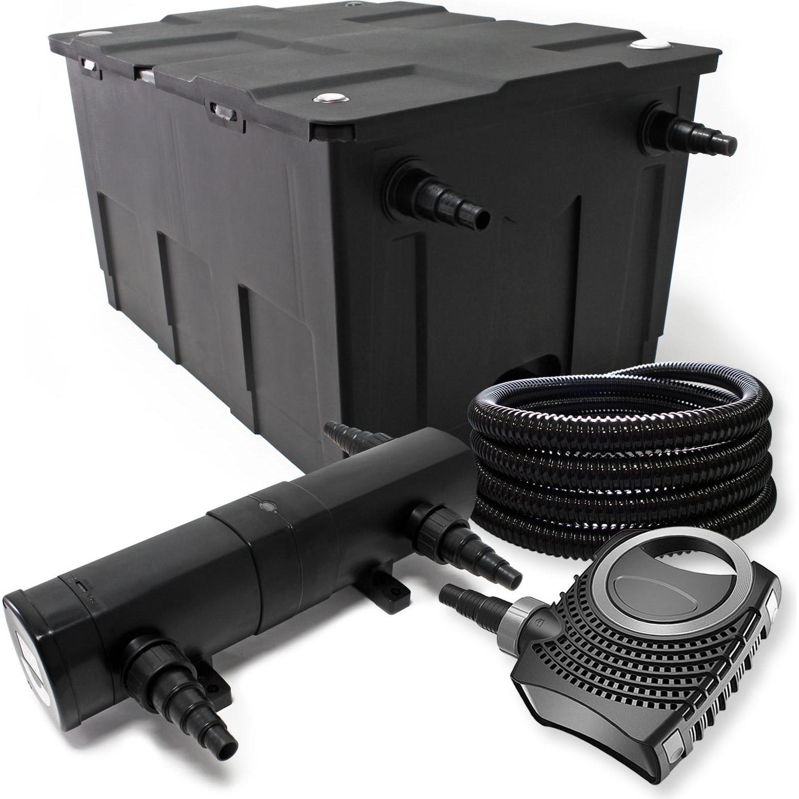 Wiltec, Brunnen + Gartenteich, Filter Set Bio Teichfilter 60000l SuperEco Pumpe Schlauch 36W UV Teichklärer 090