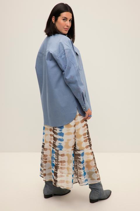 Immagine prodotto Studio Untold Camicia di jeans dal taglio oversize con ricami, collo da camicia e maniche lunghe (46, 48)