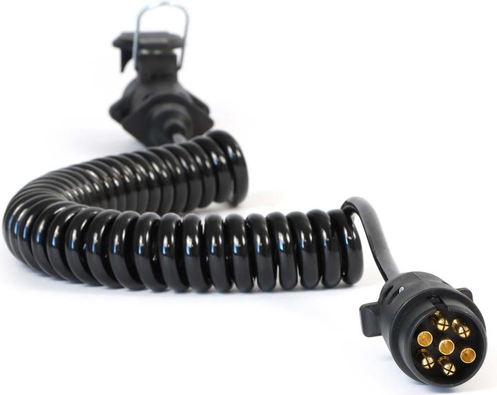 Produktbild Wiltec 7-poliges Spiralkabel 3m Anhängerkabel PVC Verlängerungskabel Stecker Buchse
