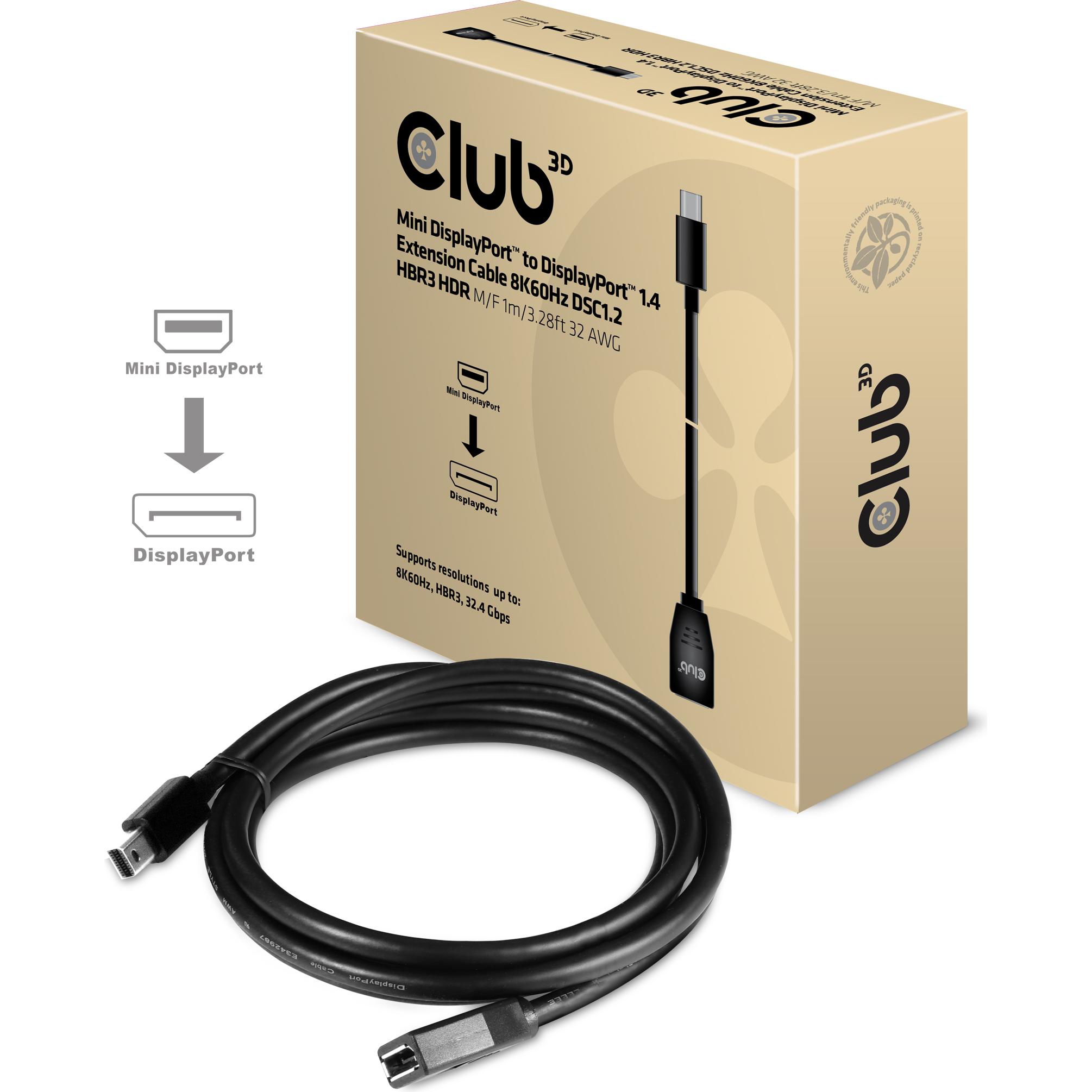 Thumbnail - Club 3D Mini DisplayPort — DisplayPort (1 m, DisplayPort), Video Kabel