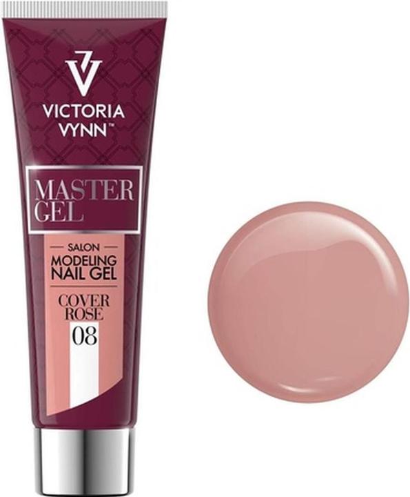 Actual product image Visconti Di Modrone Victoria Vynn Master Gel UV LED Modeling Gel Acrylic Builder 08 Cover Rose 60g 60ml (Artificial nails, Cover Rose)
