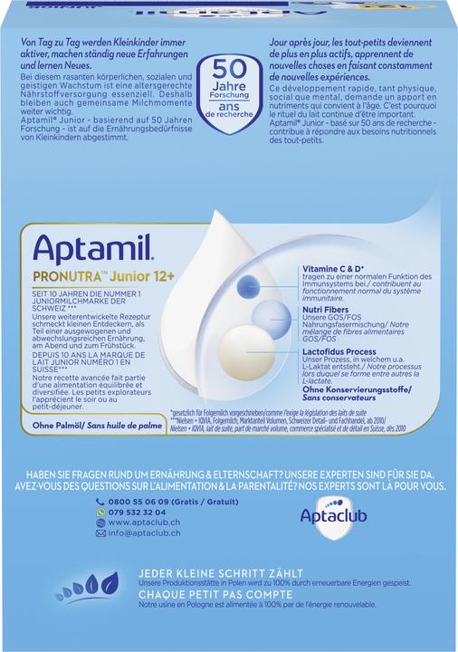 Nährwerte und Zutaten Aptamil Pronutra (1200 g, ab 12 Monaten)