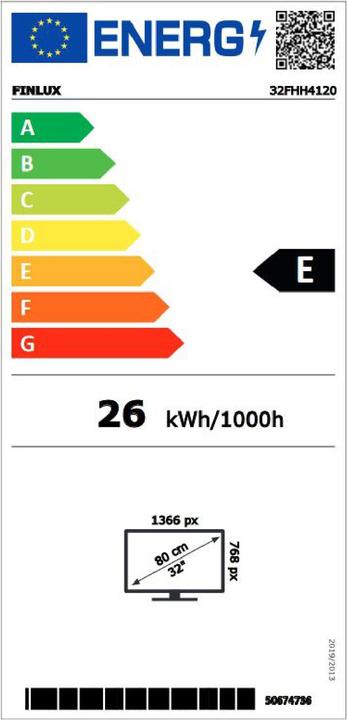 Label énergétique Finlux 32-FHH-4120 (32", LED, HD ready)