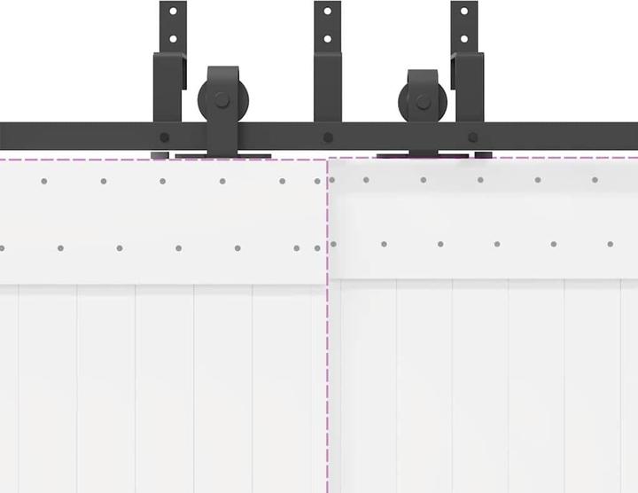 Produktbild VidaXL Schiebetürbeschlag-Set 152,5 cm Stahl Schwarz Schiebetürbeschlag Satz