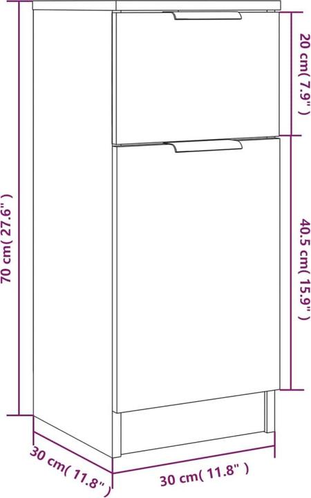 Produktbild vidaXL Sideboard (30 x 30 x 70 cm)