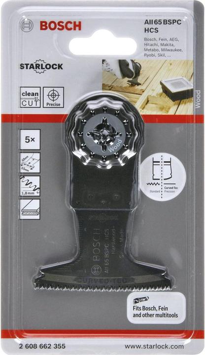Produktbild Bosch Professional Zubehör HCS Tauchsägeblatt AII 65 BSPC Hard Wood, 40 x 65 mm, 5er-Pack