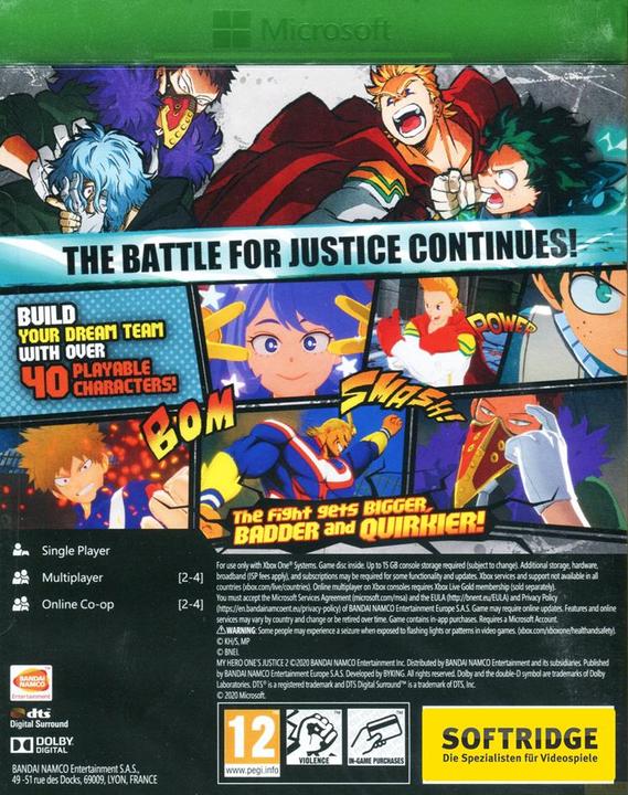Actual product image Bandai Namco My Hero One's Justice 2 (Xbox One X, Xbox Series X, DE)
