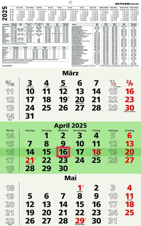 3-month calendar Recycling 2025, 29,7x48,8cm, office calendar with annual overview, Blue (Hardcover, German)