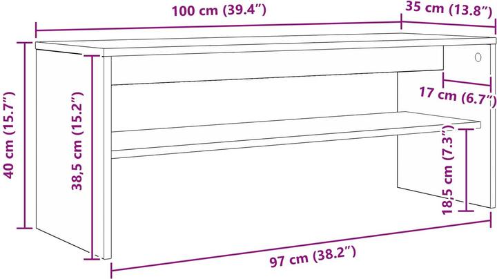 Produktbild vidaXL TV-Schränk (100 x 35 x 40 cm)